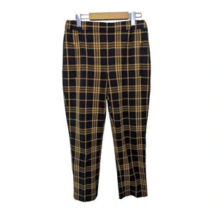 Aritzia Wilfred Womens Darontal Yellow Brown Plaid Pants Size 4 Elastic Waist